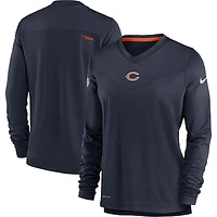 Women's Nike Navy Chicago Bears Top Coach Performance V-Neck Long Sleeve T-Shirt