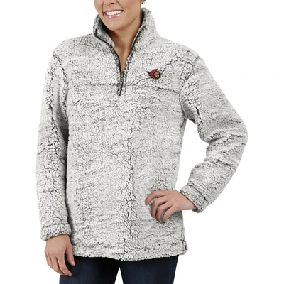 Women's G-III Sports by Carl Banks Gray Ottawa Senators Sherpa Quarter-Zip Jacket