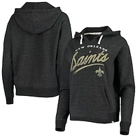 Women's '47 Heather Charcoal New Orleans Saints Cross Script Emerson Hoodie