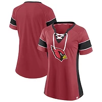 Women's Fanatics Cardinal/Black Arizona Cardinals Team Draft Me Lace-Up Raglan T-Shirt