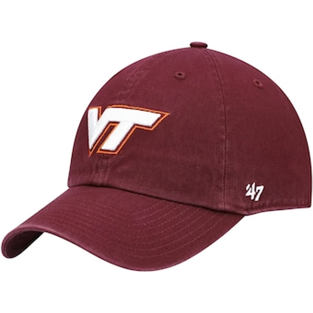 Men's '47 Maroon Virginia Tech Hokies Clean Up Adjustable Hat