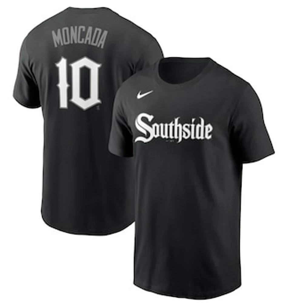 Men's Nike Yoan Moncada Black Chicago White Sox City Connect Name & Number T-Shirt