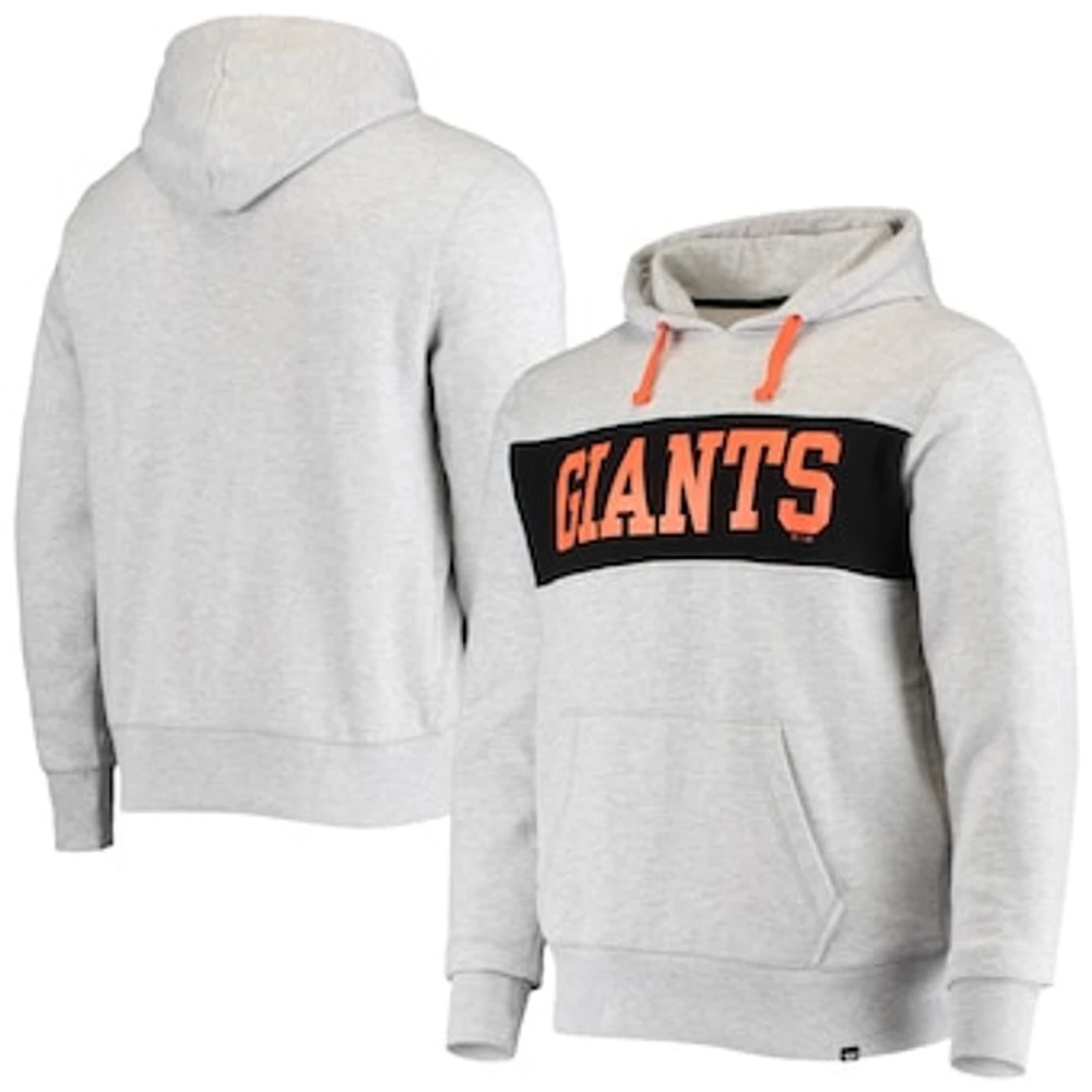 Men's '47 Heathered Gray San Francisco Giants Chest Pass Pullover Hoodie