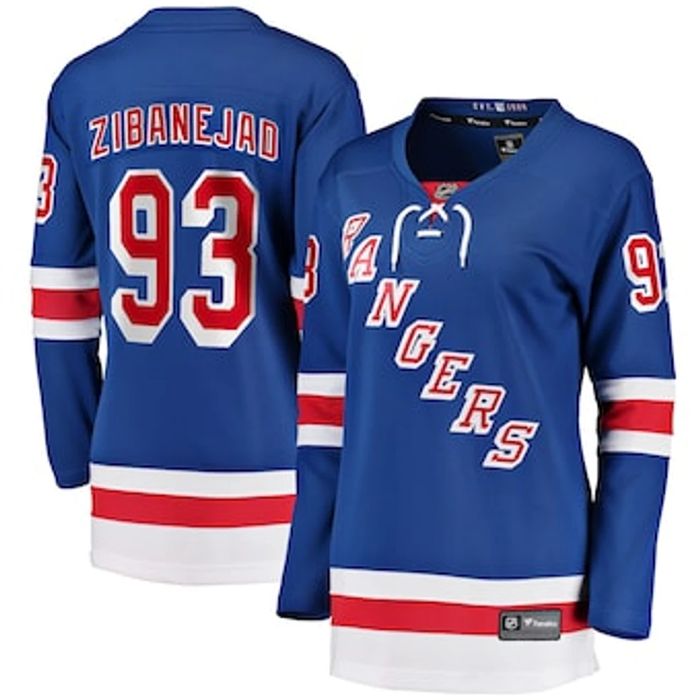 Women's Fanatics Mika Zibanejad Blue New York Rangers Home Premier Breakaway Player Jersey