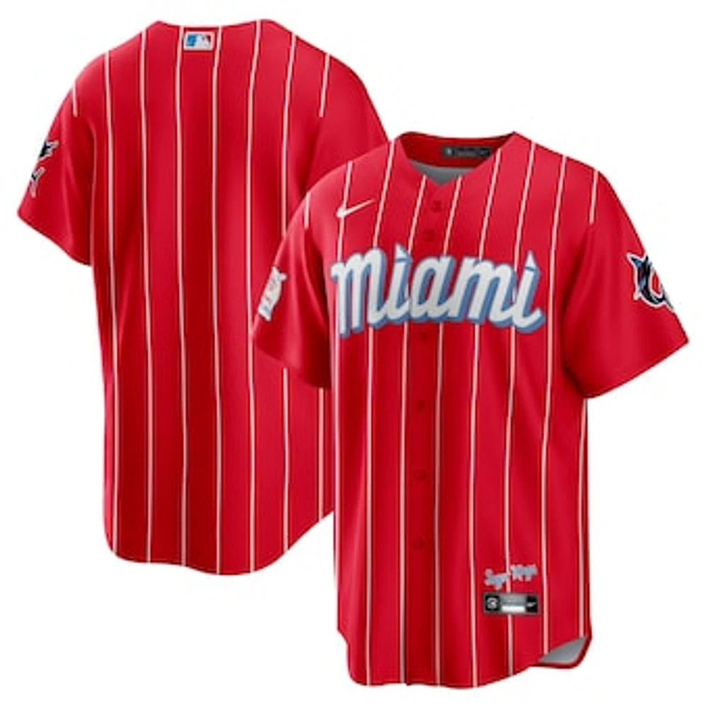 Men's Nike Red Miami Marlins City Connect Replica Jersey