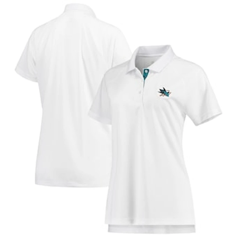 Women's Levelwear White San Jose Sharks Balance Raglan Polo