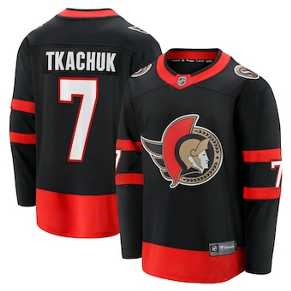 Men's Fanatics Brady Tkachuk Black Ottawa Senators Alternate Premier Breakaway Player Jersey