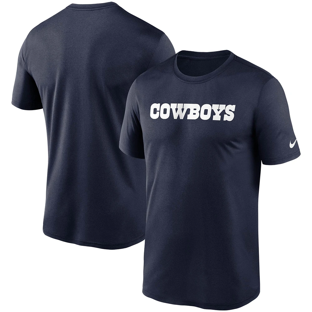 Men's Nike Navy Dallas Cowboys Wordmark Legend Performance T-Shirt