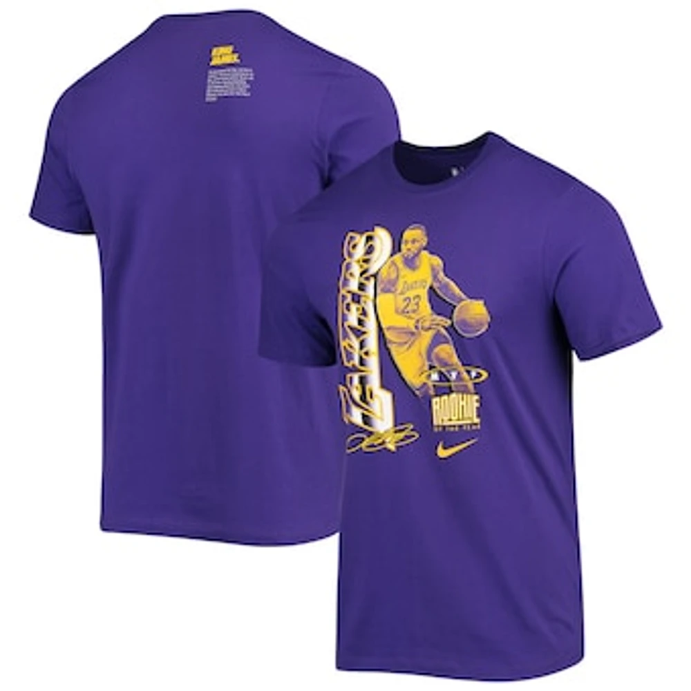 Men's Nike LeBron James Purple Los Angeles Lakers Select Series MVP Name & Number T-Shirt