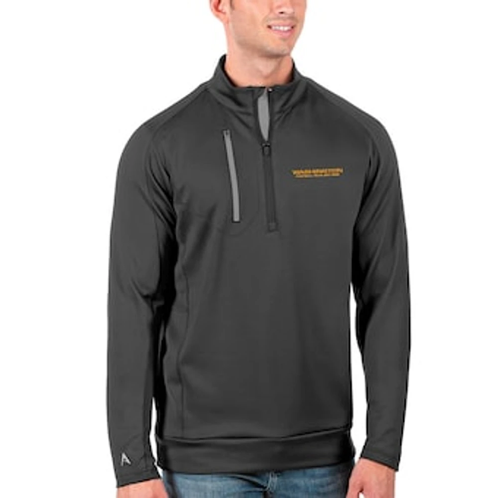 Men's Antigua Charcoal/Silver Washington Football Team Generation Quarter-Zip Pullover Jacket