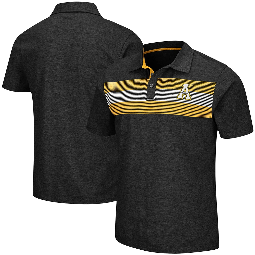 Men's Colosseum Black Appalachian State Mountaineers Logan Polo