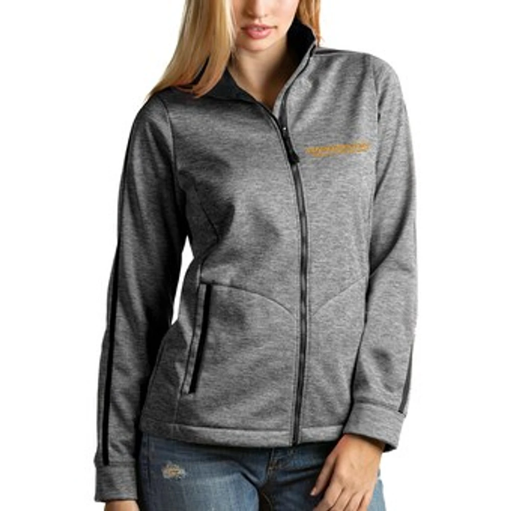 Women's Antigua Heather Charcoal Washington Football Team Full-Zip Golf Jacket