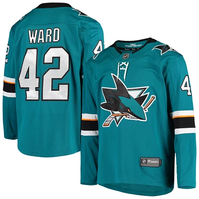 Men's Fanatics Joel Ward Teal San Jose Sharks Breakaway Home Player Jersey