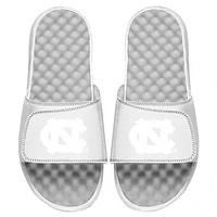 Men's ISlide White North Carolina Tar Heels Primary Tonal Logo Slide Sandals