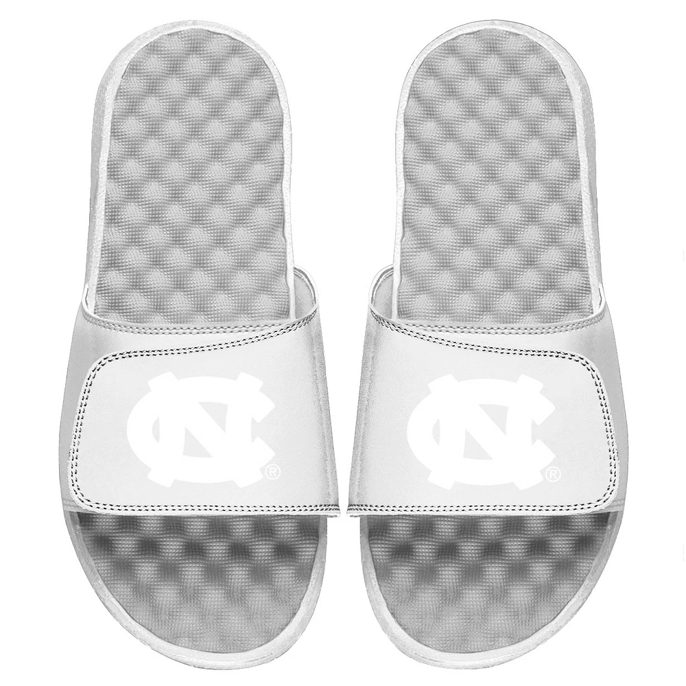 Men's ISlide White North Carolina Tar Heels Primary Tonal Logo Slide Sandals