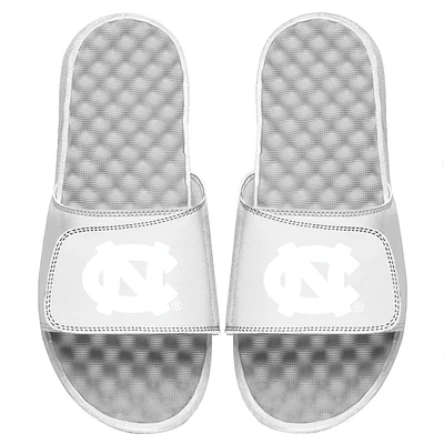 Men's ISlide White North Carolina Tar Heels Primary Tonal Logo Slide Sandals