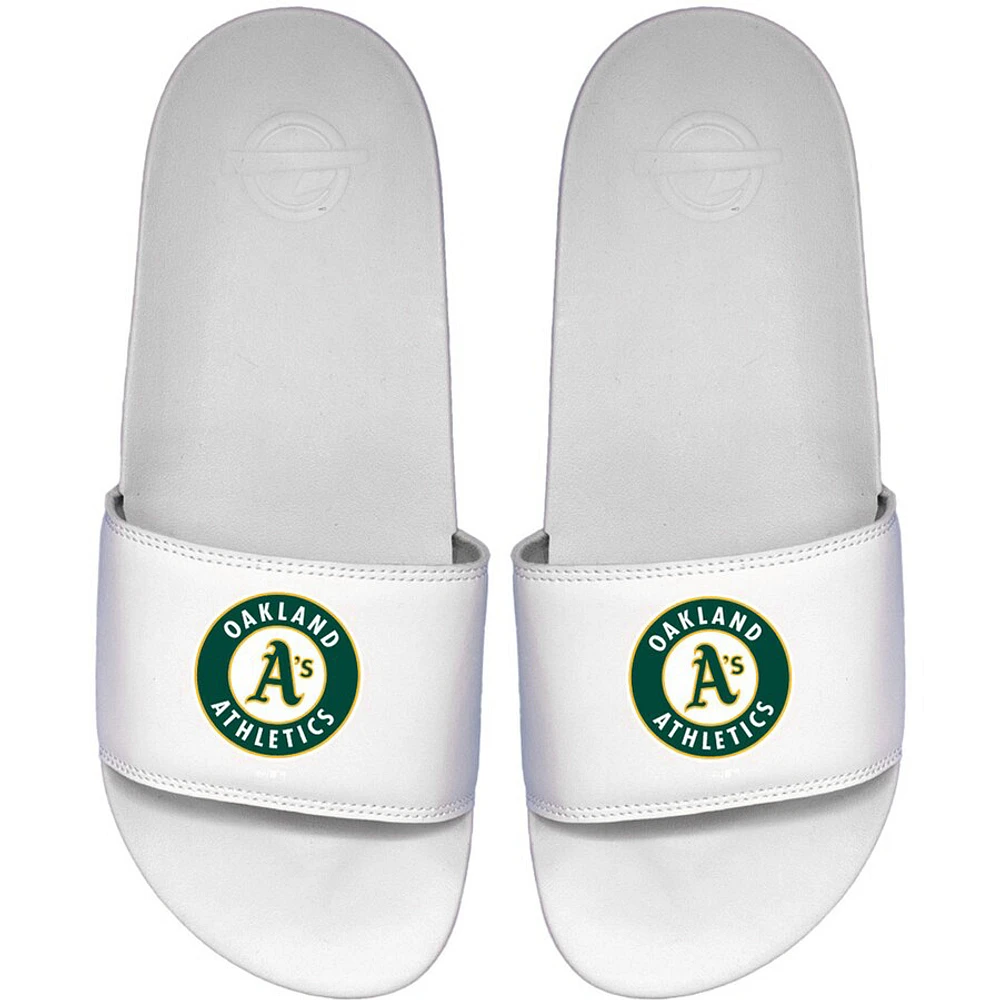 Men's ISlide White Oakland Athletics Primary Motto Slide Sandals