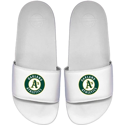 Men's ISlide White Oakland Athletics Primary Motto Slide Sandals