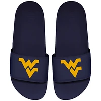 Youth ISlide Navy West Virginia Mountaineers Primary Motto Slide Sandals