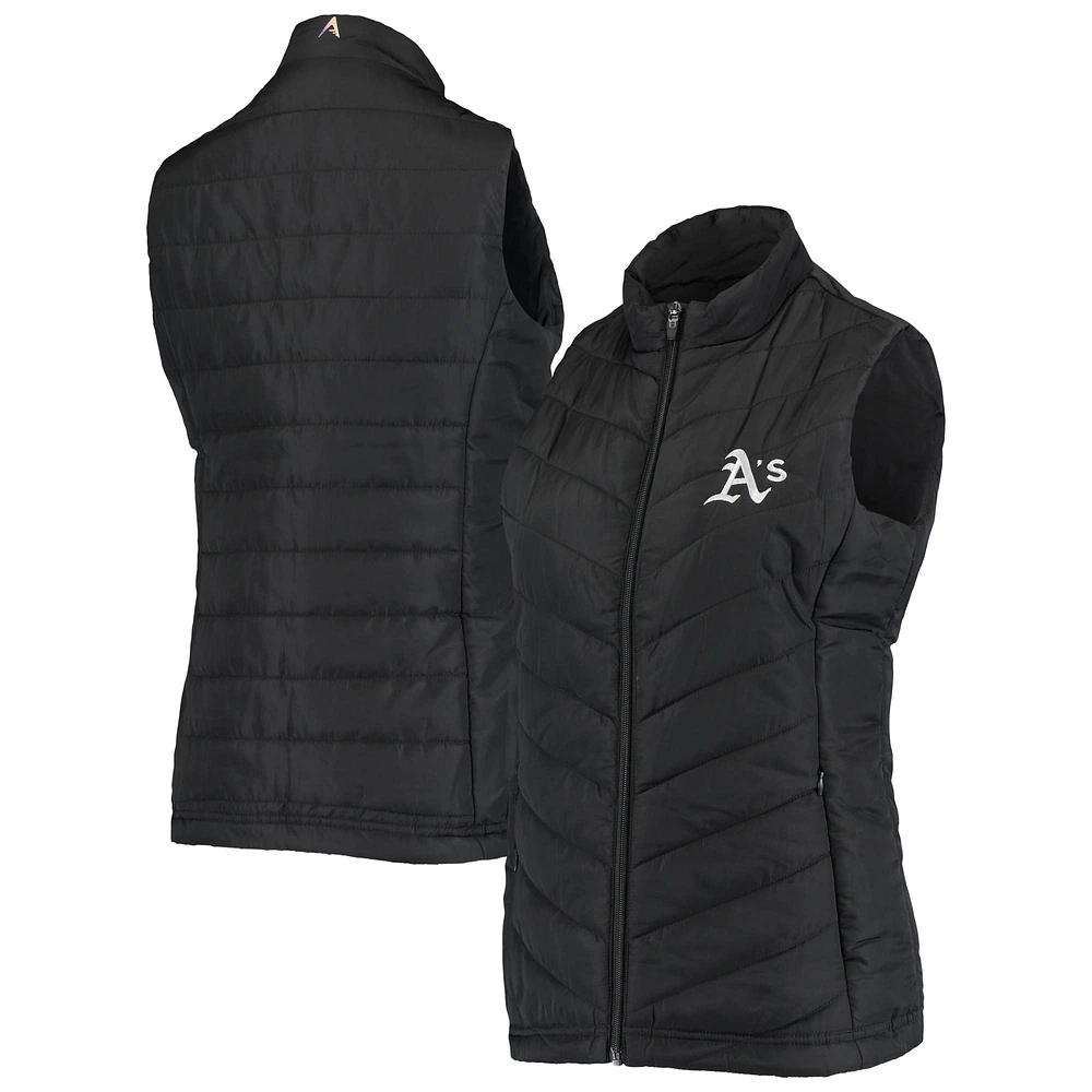 Women's Antigua Black Athletics Atlantic Full-Zip Vest