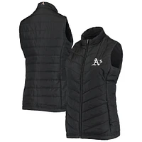 Women's Antigua Black Athletics Atlantic Full-Zip Vest