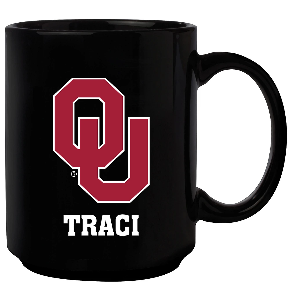 Black Oklahoma Sooners 15oz. Personalized Mug