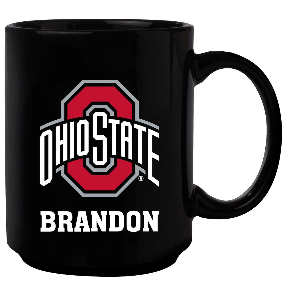 Black Ohio State Buckeyes 15oz. Personalized Mug