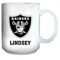 White Las Vegas Raiders 15oz. Personalized Mug