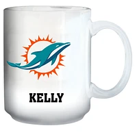 White Miami Dolphins 15oz. Personalized Mug