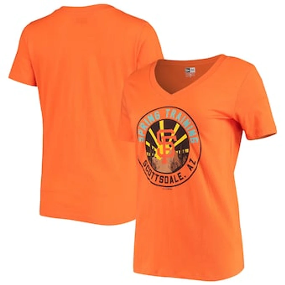 Women's New Era Orange San Francisco Giants Spring Training Circle V-Neck T-Shirt