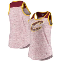 Women's 5th & Ocean by New Era Wine Cleveland Cavaliers Space Dye Racerback Tank Top