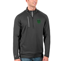 Men's Antigua Silver Austin FC Generation Quarter-Zip Pullover Jacket