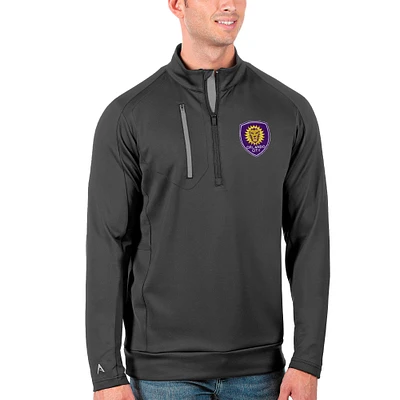 Men's Antigua /Silver Orlando City SC Generation Quarter-Zip Pullover Jacket