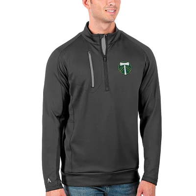Men's Antigua /Silver Portland Timbers Generation Quarter-Zip Pullover Jacket