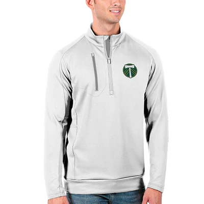 Men's Antigua /Silver Portland Timbers Generation Quarter-Zip Pullover Jacket
