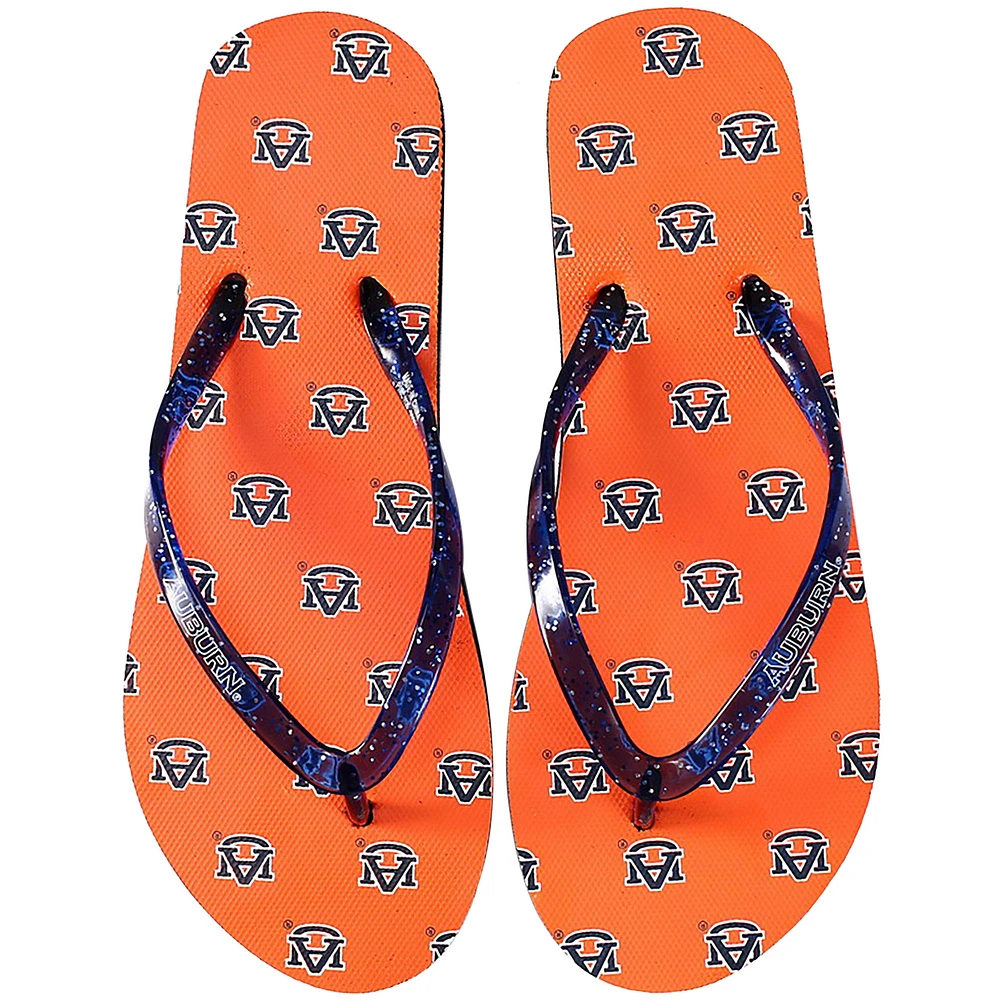 Women's FOCO Auburn Tigers Glitter Flip Flops