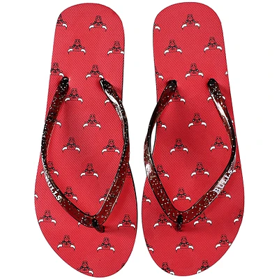 Women's FOCO Chicago Bulls Glitter Flip Flops