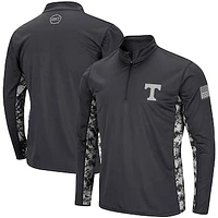 Men's Colosseum Charcoal Tennessee Volunteers OHT Military Appreciation Digital Camo Lightweight Quarter-Zip Pullover