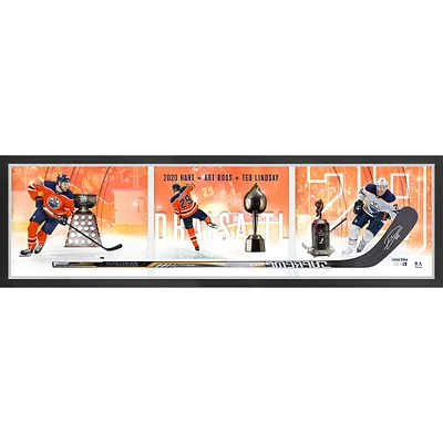 Leon Draisaitl Edmonton Oilers Framed Autographed 2020 Hart Trophy Winner Game Model Stick Shadowbox