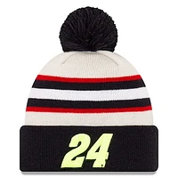 Men's New Era Cream William Byron Axalta Cuffed Pom Knit Beanie