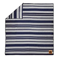 North Carolina Tar Heels Acrylic Stripe Blanket with Faux Leather Logo Patch