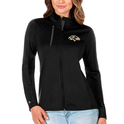 Women's Antigua Black/Charcoal Baltimore Ravens Generation Full-Zip Jacket