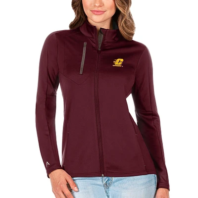Women's Antigua Maroon/Graphite Central Michigan Chippewas Generation Full-Zip Jacket