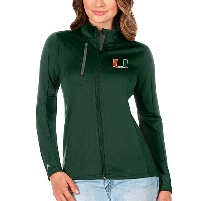 Women's Antigua /Graphite Miami Hurricanes Generation Full-Zip Jacket