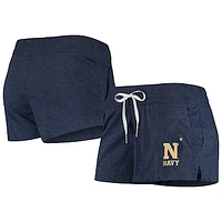 Women's Under Armour Heathered Navy Midshipmen Performance Cotton Shorts