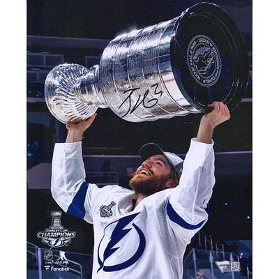 Brayden Point Tampa Bay Lightning Autographed 8" x 10" 2020 Stanley Cup Champions Raising Cup Photograph