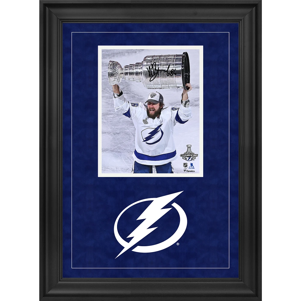 Nikita Kucherov Tampa Bay Lightning Deluxe Framed Autographed 8" x 10" 2020 Stanley Cup Champions Raising Cup Photograph