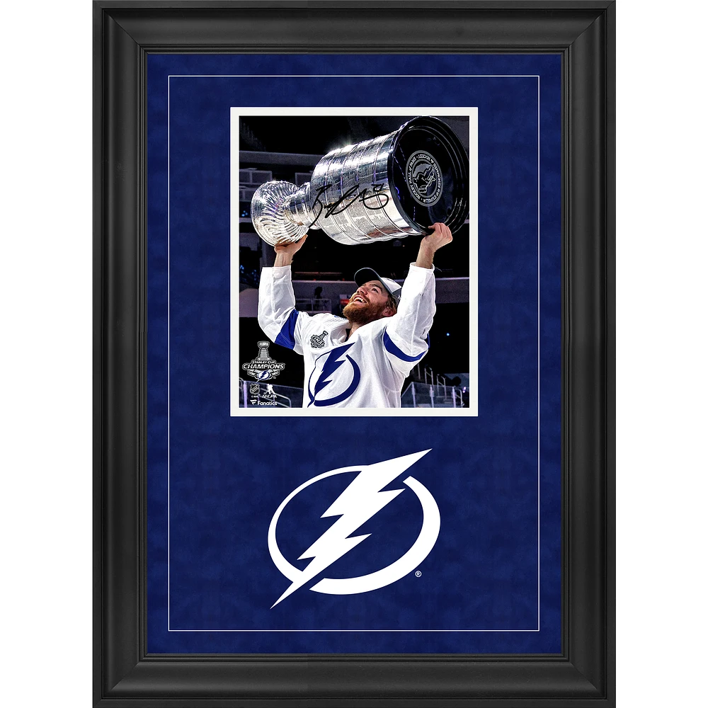 Brayden Point Tampa Bay Lightning Deluxe Framed Autographed 8" x 10" 2020 Stanley Cup Champions Raising Cup Photograph
