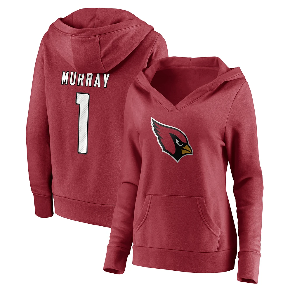 Women's Fanatics Kyler Murray Cardinal Arizona Cardinals Player Icon Name & Number Pullover Hoodie