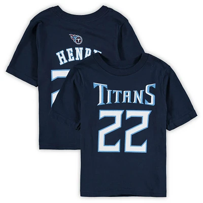 Preschool Navy Derrick Henry Tennessee Titans Mainliner Player Name & Number T-Shirt